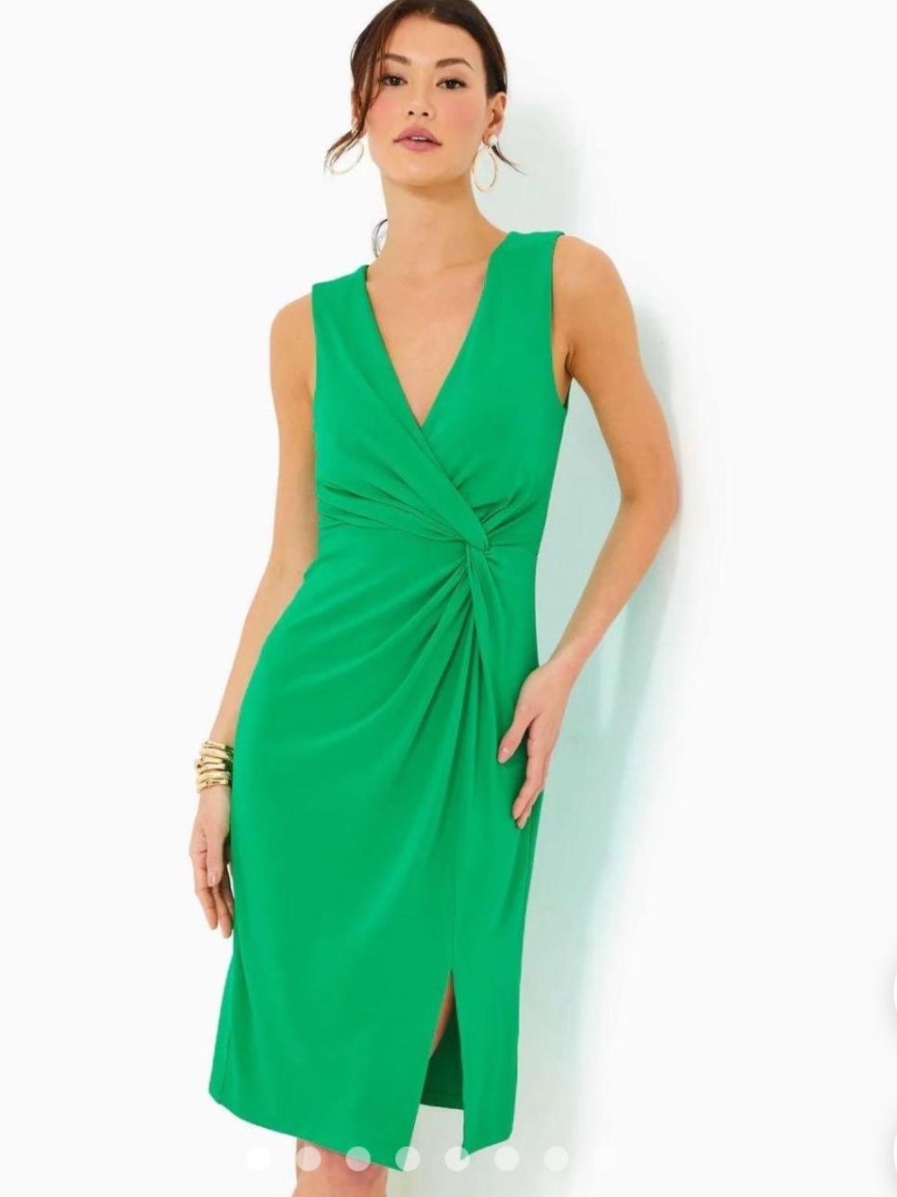 Lilly Pulitzer Odella Green Twist-Front V-Neck Sheath Dress NWT